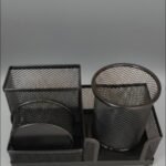 4-Piece Mesh Desk Organizer Set - Black